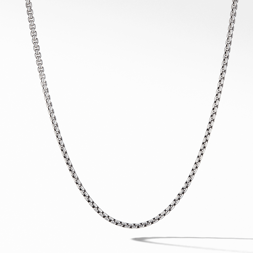 David Yurman Small Box Chain Necklace with an Accent of 14k Yellow Gold, 2.7mm, 32"