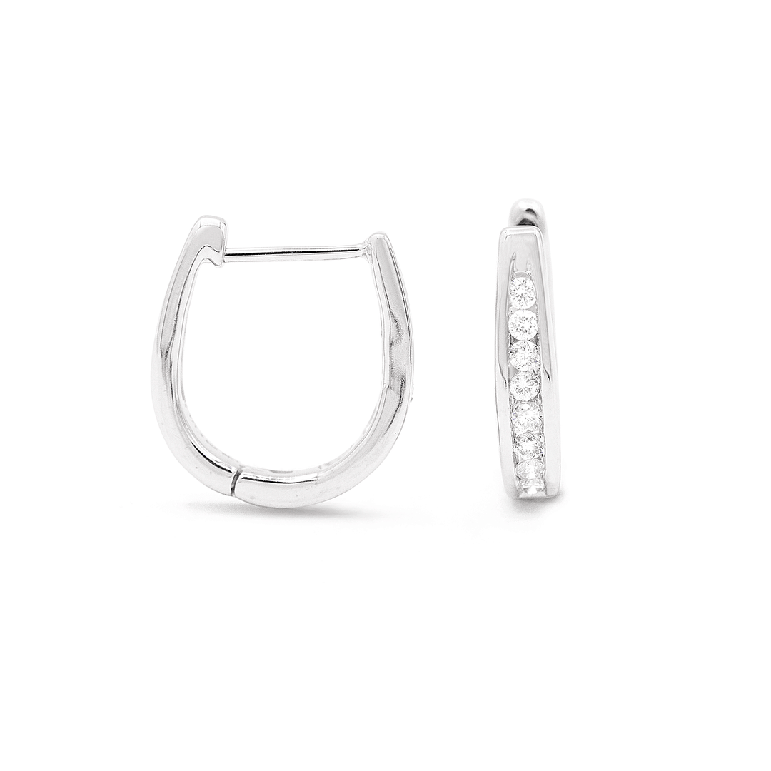 Sterling Silver Diamond .25 Total Weight Hoops