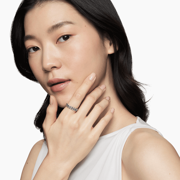 David Yurman Belmont Curb Link Band Ring Sterling Silver, 5mm