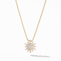 David Yurman Starburst Pendant Necklace in 18k Yellow Gold with Pavé Diamonds
