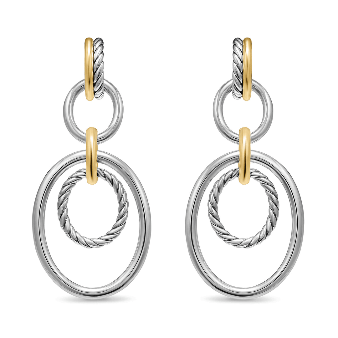 David Yurman DY Mercer® Mobile Drop Earrings Sterling Silver with 18K Yellow Gold, 65.7mm