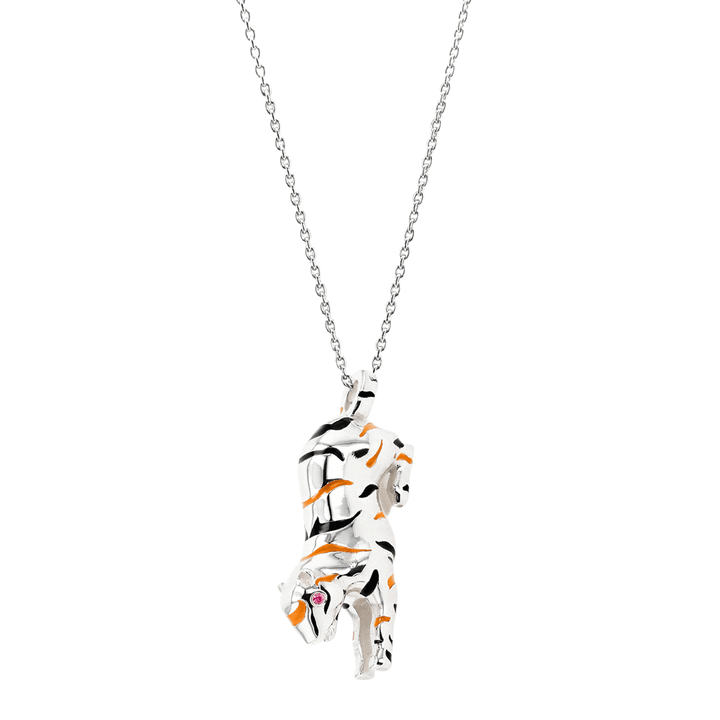Hamilton Palmer Square Enamel Tiger Sterling Silver Charm