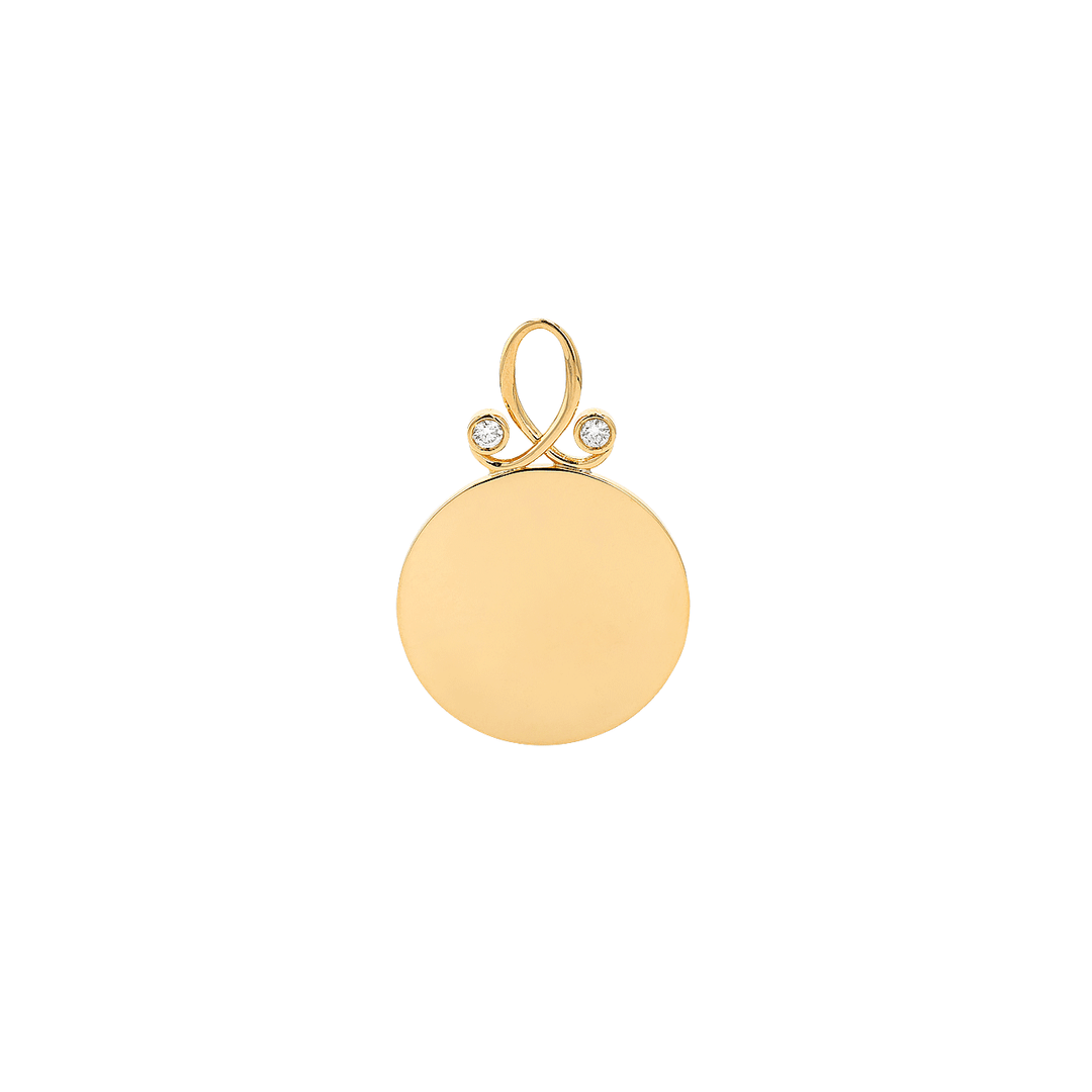 Hamilton 18k Yellow Gold and Diamond Round Charm