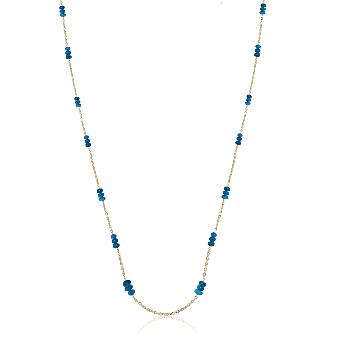 Goshwara 18k Yellow Gold and London Blue Topaz Station Necklace