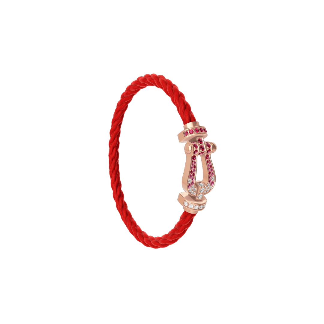 Fred FORCE 10 Red Cable 18k Rose Gold Diamonds and Red Gem Stone LG Buckle, Exclusively at Hamilton Jewelers