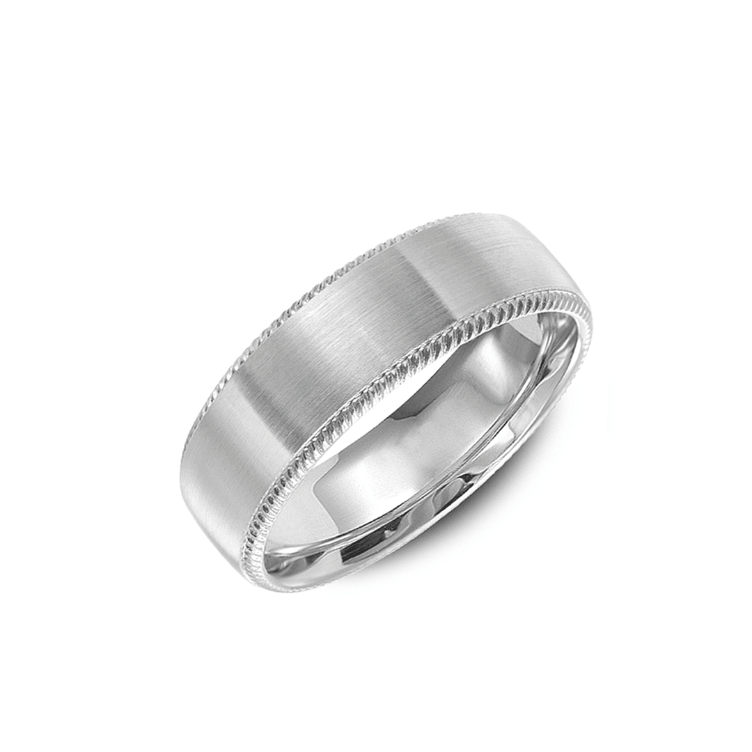 Hamilton Collection 14k White Gold 7mm Flat Wedding Band