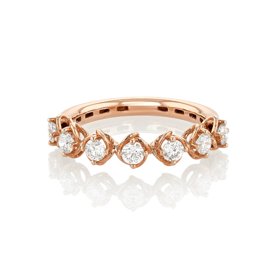 Hamilton Duet Collection 18k Rose Gold and 0.70 Total Weight Diamond Band