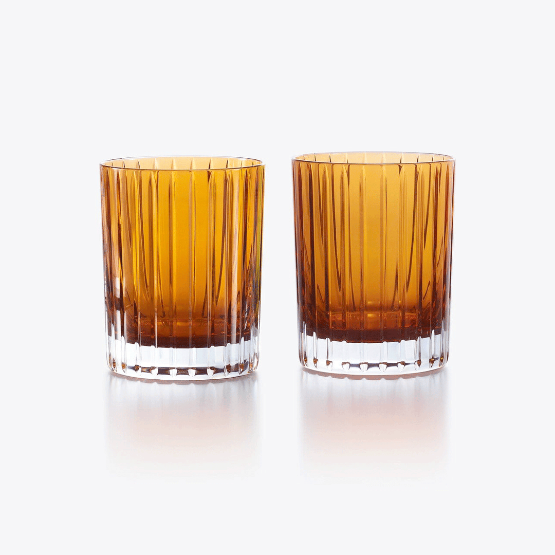 Baccarat Harmonie Colosr of Joy Orange Tumblers Set of 2