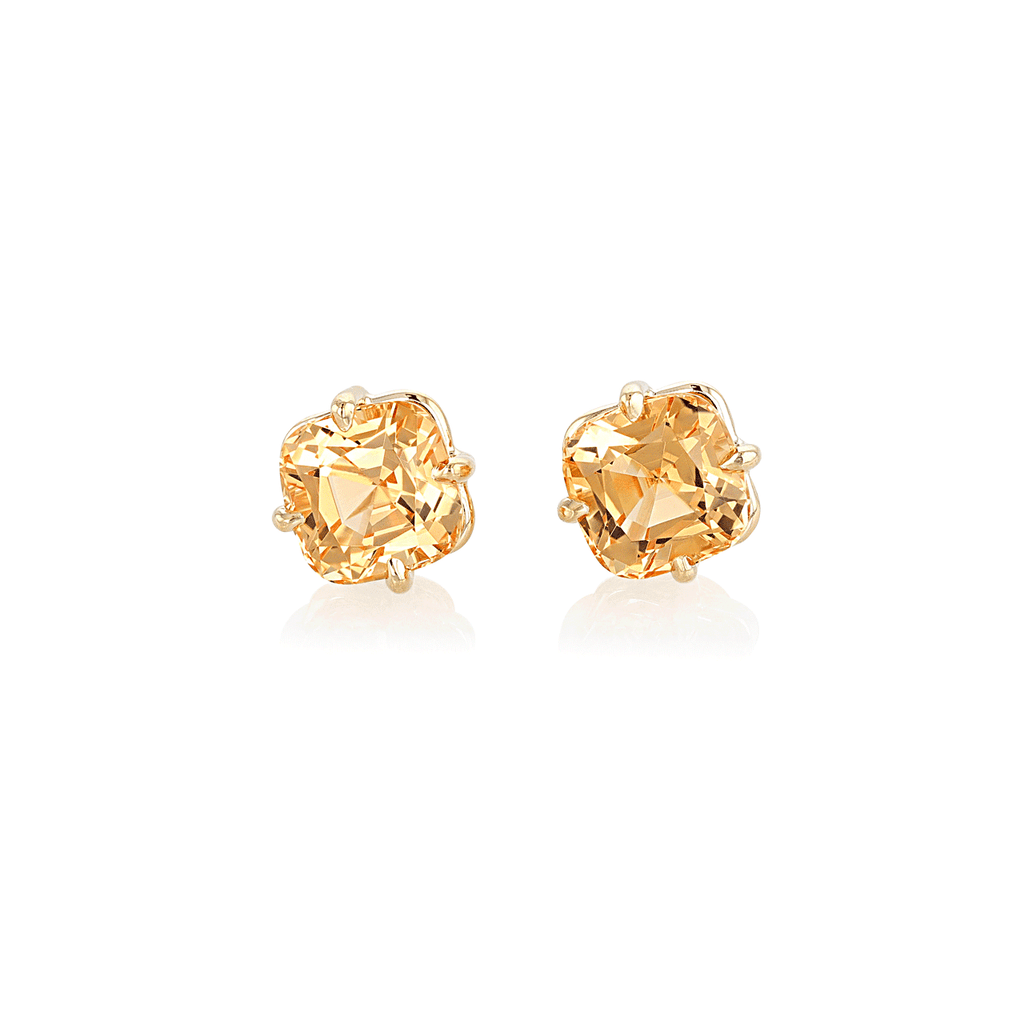 Hamilton Caroline Collection 18k Yellow Gold and Imperial Topaz Stud Earrings