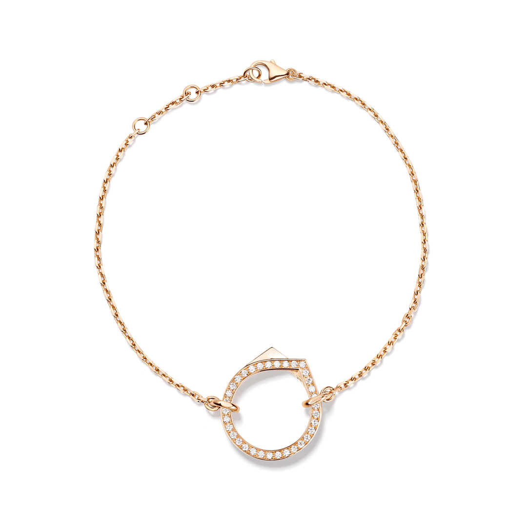 Repossi Antifer Chain Bracelet in Rose Gold with Diamonds