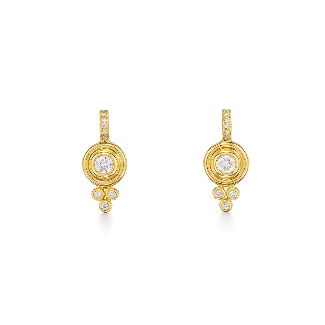 Temple St. Clair 18k Yellow Gold Classic Diamond Drop Earrings