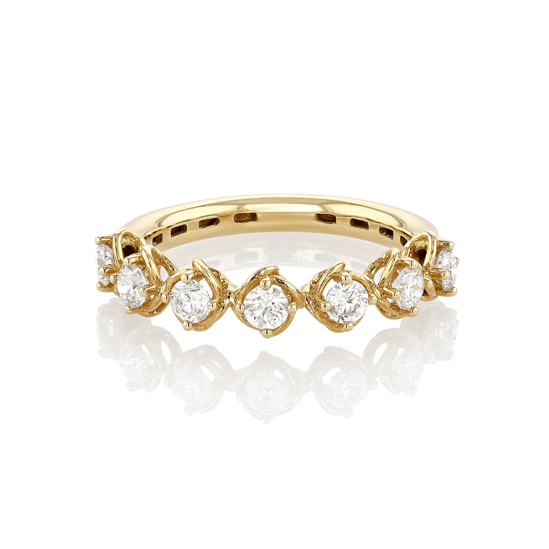 Hamilton Duet Collection 18k Yellow Gold and 0.70 Total Weight Diamond Band