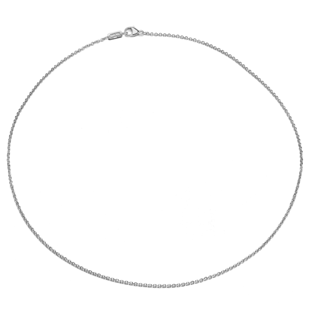 Hamilton Collection Mercer 14k White Recycled Gold 1.5mm Cable 16 Inch Necklace