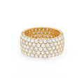 18k Yellow Gold and Diamond 4.50 Total Weight Five Row Band