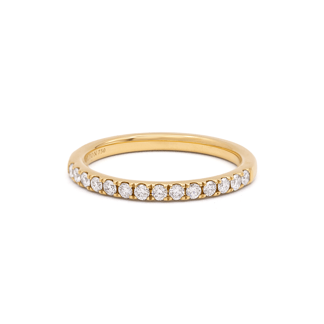 Lisette 18k Yellow Gold .25 Total Weight Diamond Half Way Band