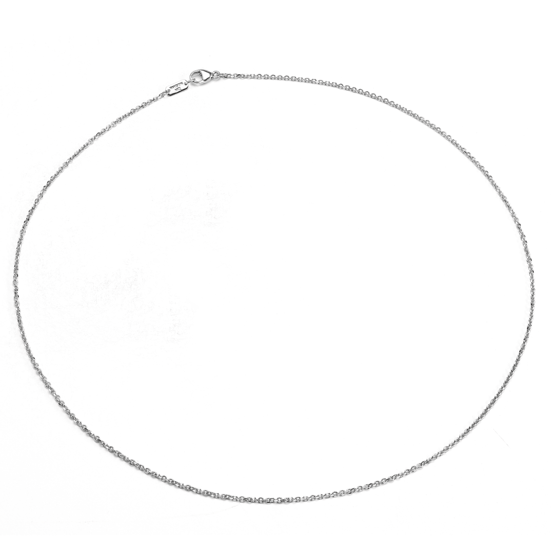 Hamilton Collection Mercer 14k White Recycled Gold 1.5mm Cable 18 Inch Necklace