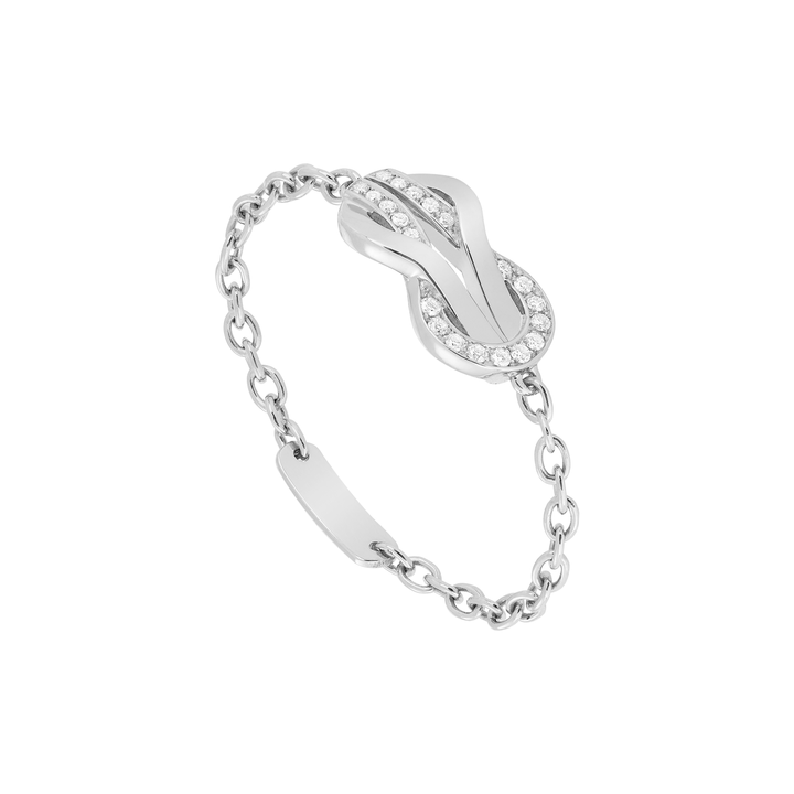 FRED Chance Infinie 18k White Gold and Diamond Chain Ring,Exclusively at Hamilton Jewelers