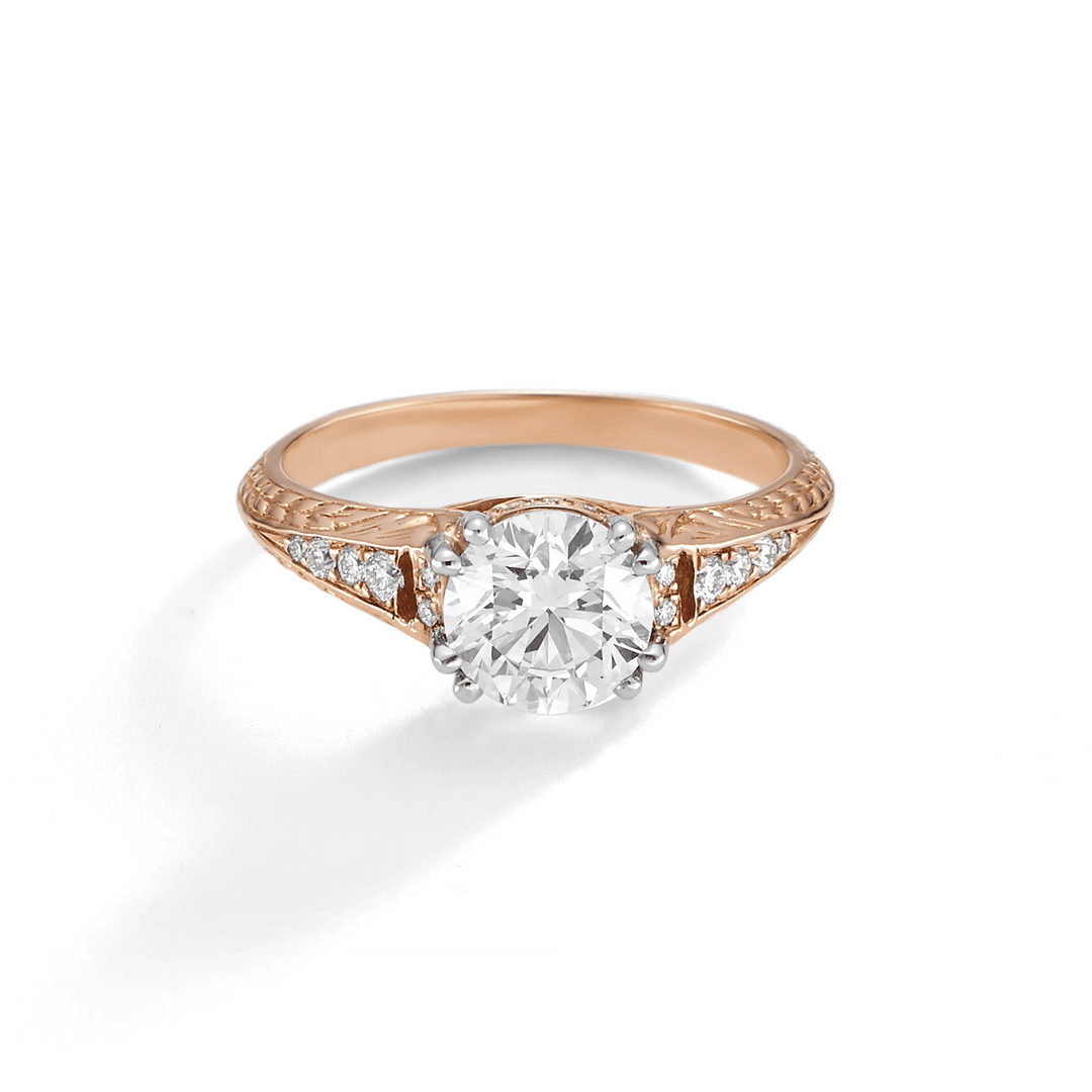 1912 18k Rose Gold and .09TW Diamond Engagement Mounting Ring
