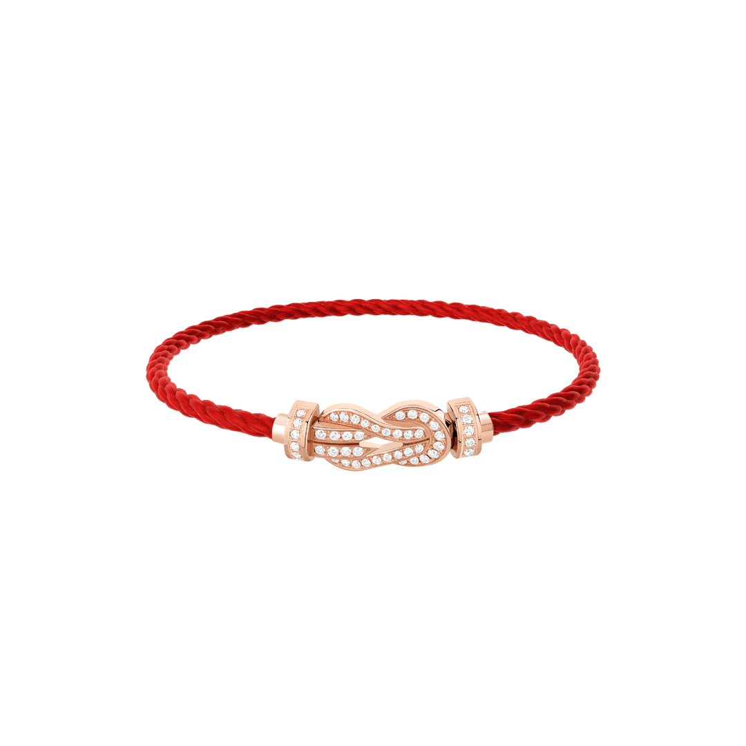 FRED Red Cord 18k Rose Gold MD Full Diamond Chance Infinie Buckle, Exclusively ay Hamilton Jewelers