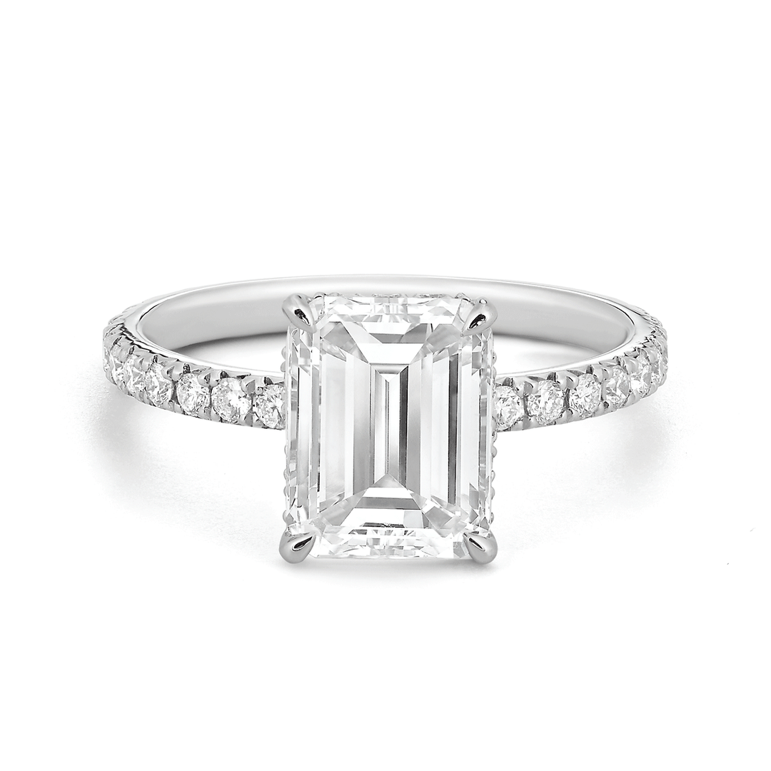 Platinum Micro-Pave Diamond Engagement Ring Mounting