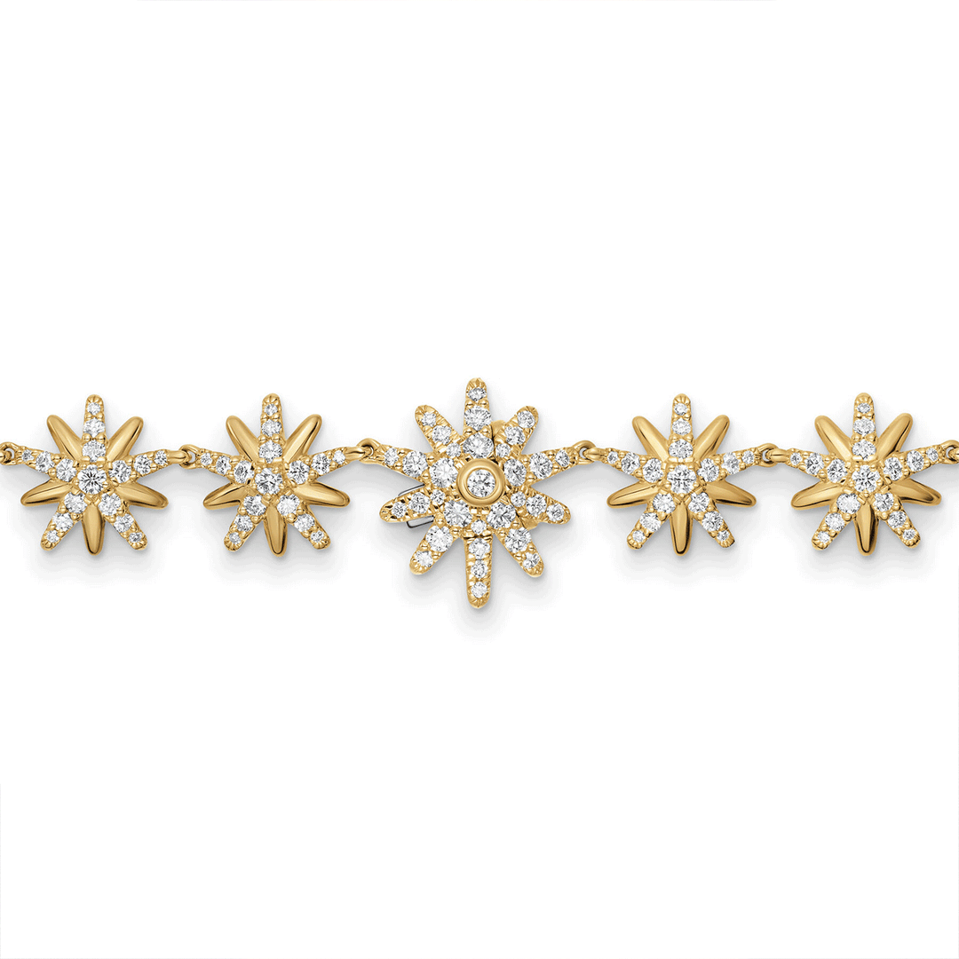 David Yurman Starburst Tennis Necklace 18K Yellow Gold with Diamonds, 12.5mm