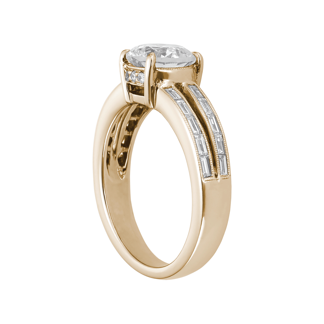 1912 18k Yellow Gold and .46TW Engagement Mounting Ring