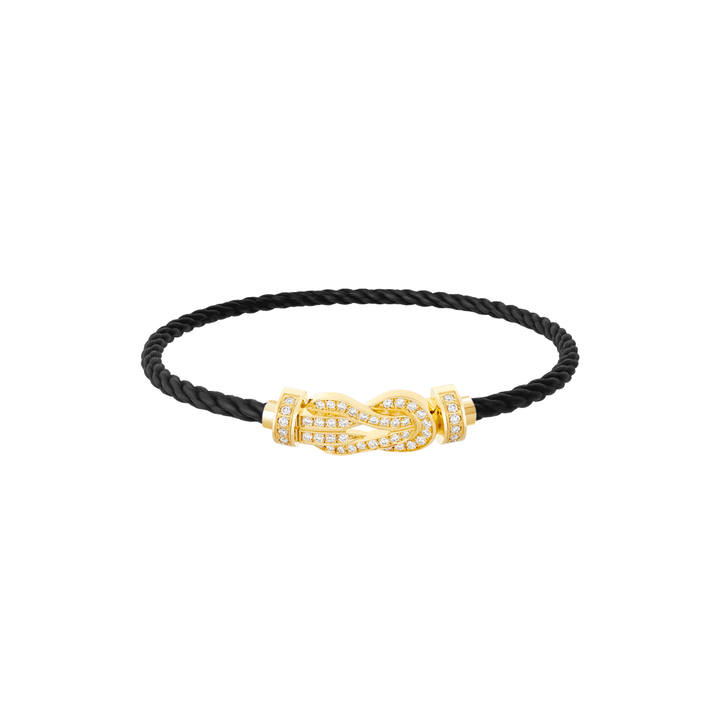 FRED Black PVD Cord 18k Yellow Gold MD Full Diamond Chance Infinie Buckle, Exclusively at Hamilton Jewelers