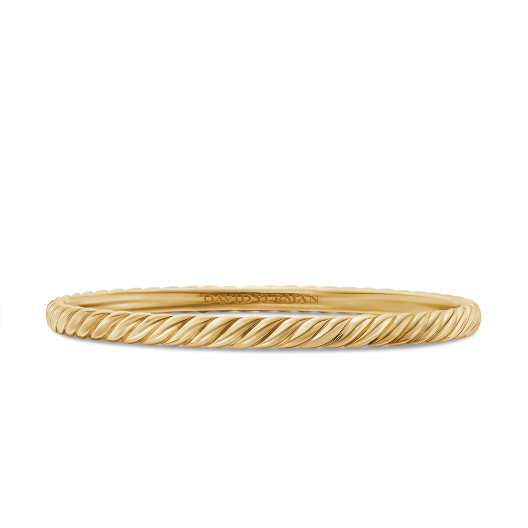 David Yurman Sculpted Cable Bangle Bracelet in 18k Yellow Gold, 4.6mm