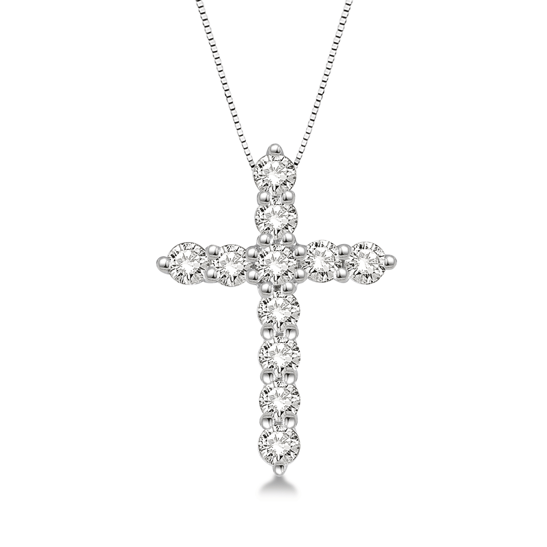 14k Gold and Diamond .50 Total Weight Cross Pendant