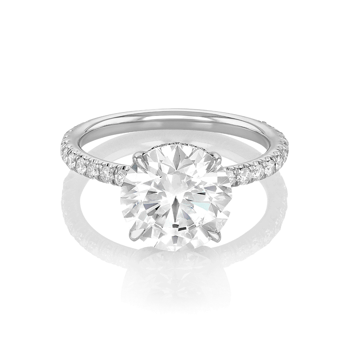 GRANDVIEW DIAMONDS LLC Hamilton Silhouette Collection Origin Platinum and 3.03 Total Weight Diamond Engagement Ring