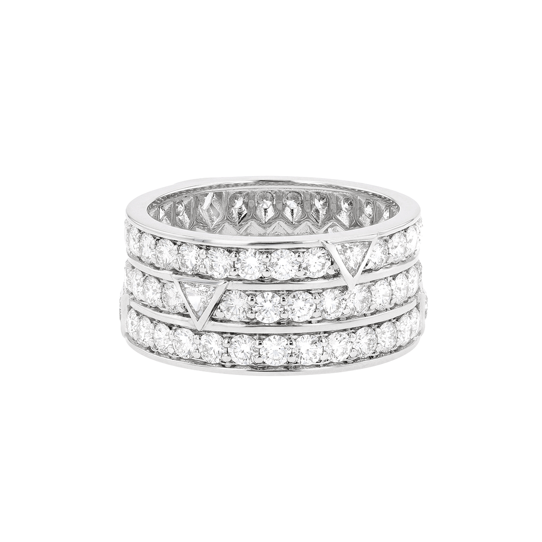 18k White Gold and 3.45 Total Weight Trillion Diamond Eternity Band