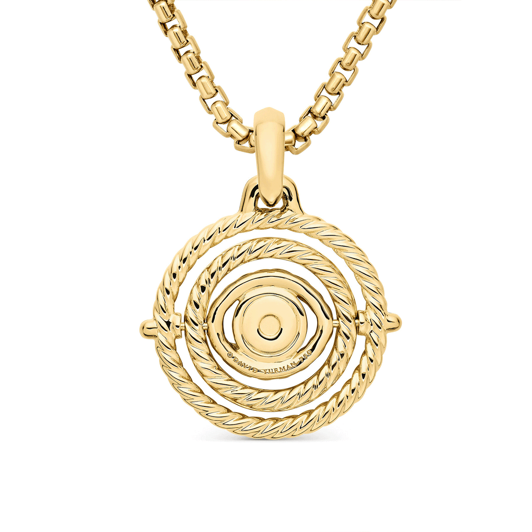 David Yurman Evil Eye Mobile Amulet in 18k Yellow Gold with Pavé Emeralds and Diamonds