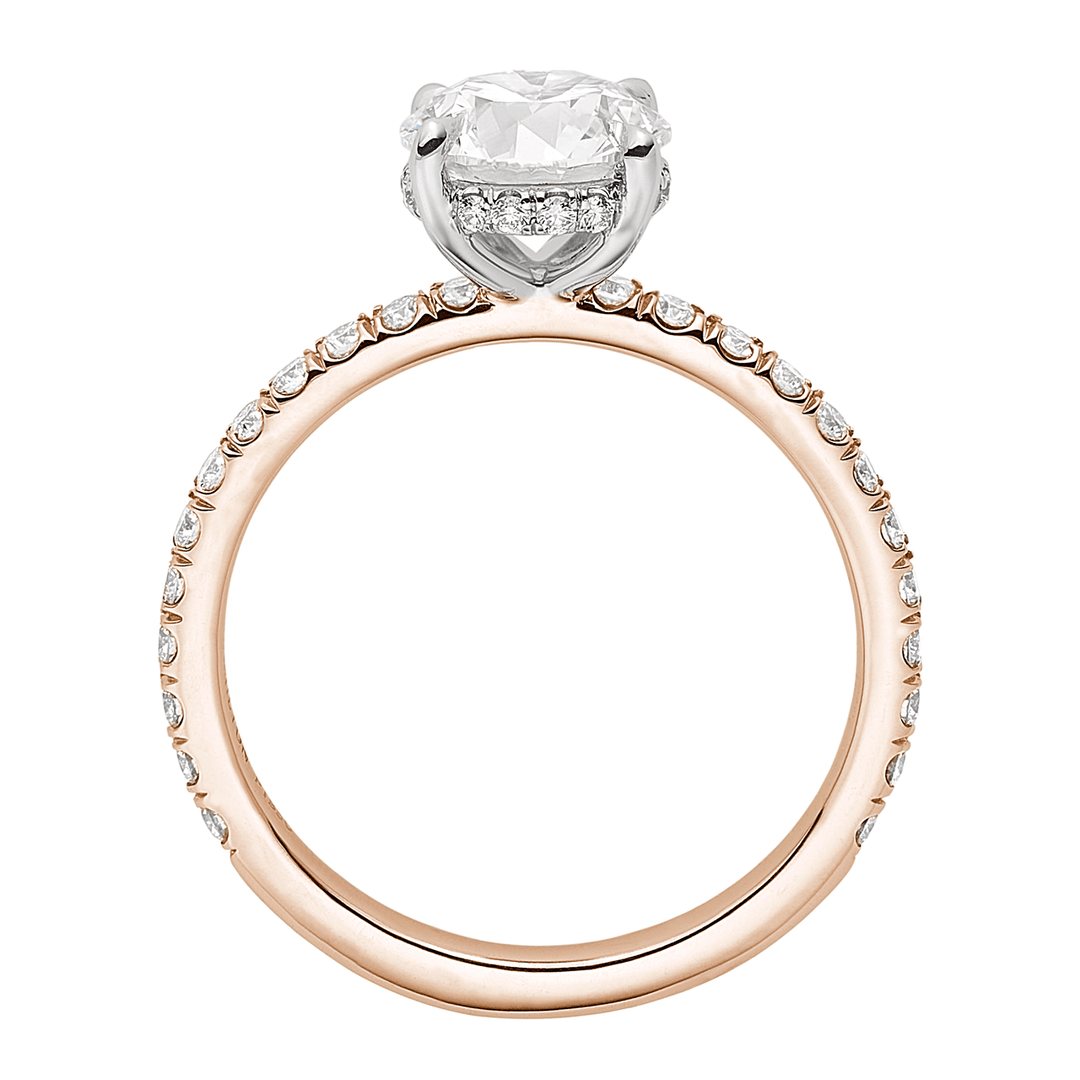 Hamilton Silhoutte 18k Rose Gold and Platinum Hidden Halo Ring Setting