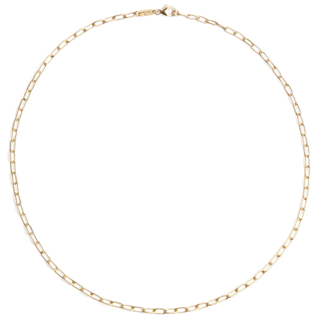 Hamilton Collection 14k Yellow Recycled Gold Small 2.6mm Long Link Chain 16 Inch Necklace