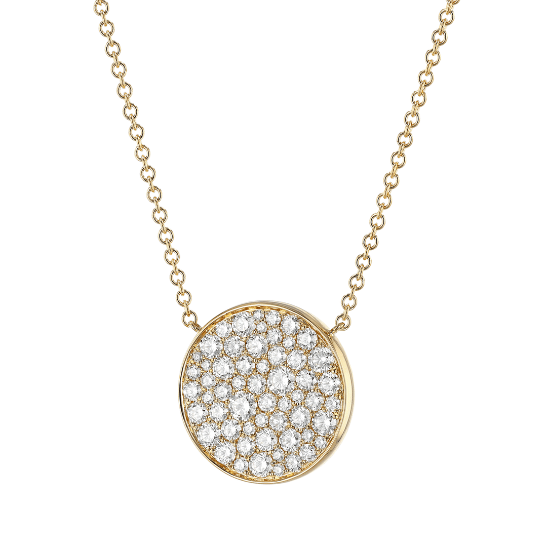 Luminous 18k Yellow Gold and Diamond 1.73 Total Weight Large Pendant