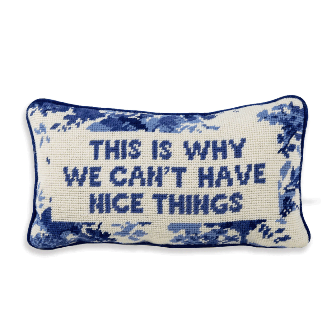 Nice Things Needlepoint Pillow