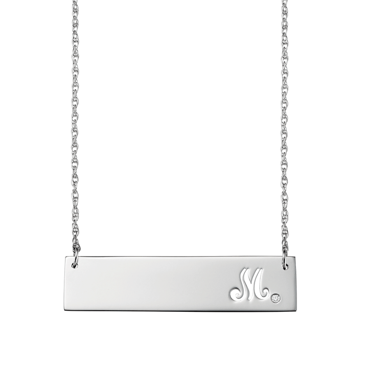 Sterling Silver Script Initial Necklace