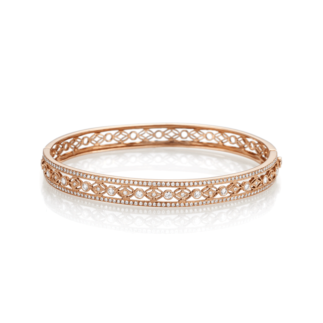 Hamilton Heritage Collection 18k Rose Gold and 1.35 Total Weight Diamond Bracelet