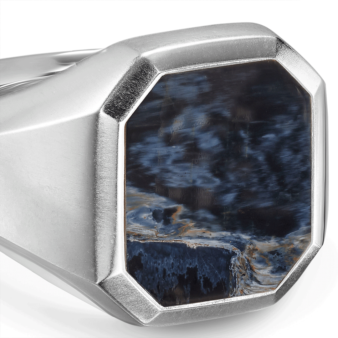 David Yurman Streamline® Signet Ring Sterling Silver with Pietersite, 18mm