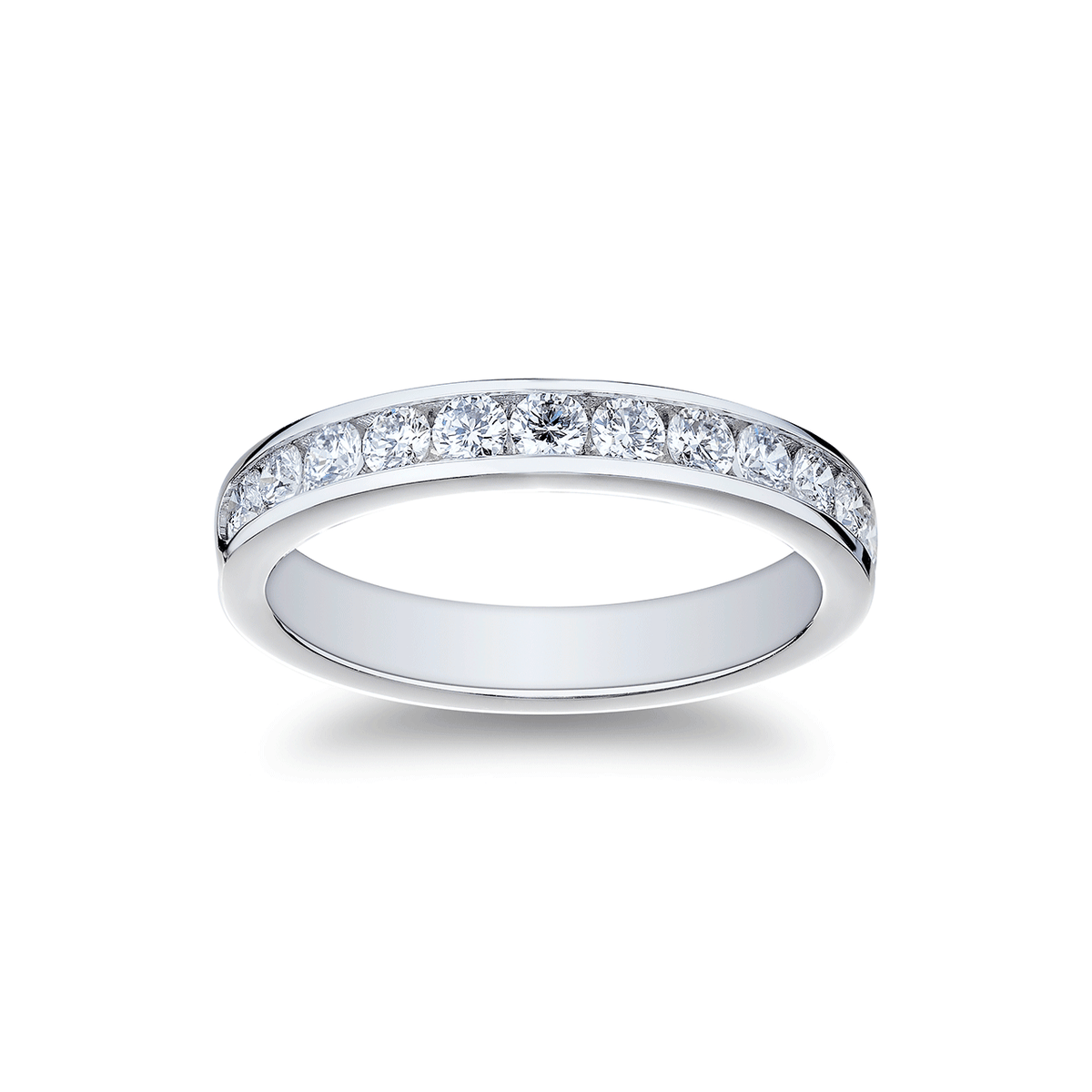 Hamilton Collection 18k White Gold and .72 Total Weight Diamond Channel Band