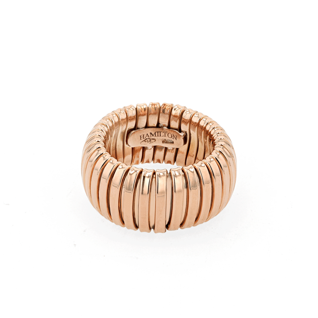 18k Rose Gold 10mm Woven Cobra Ring