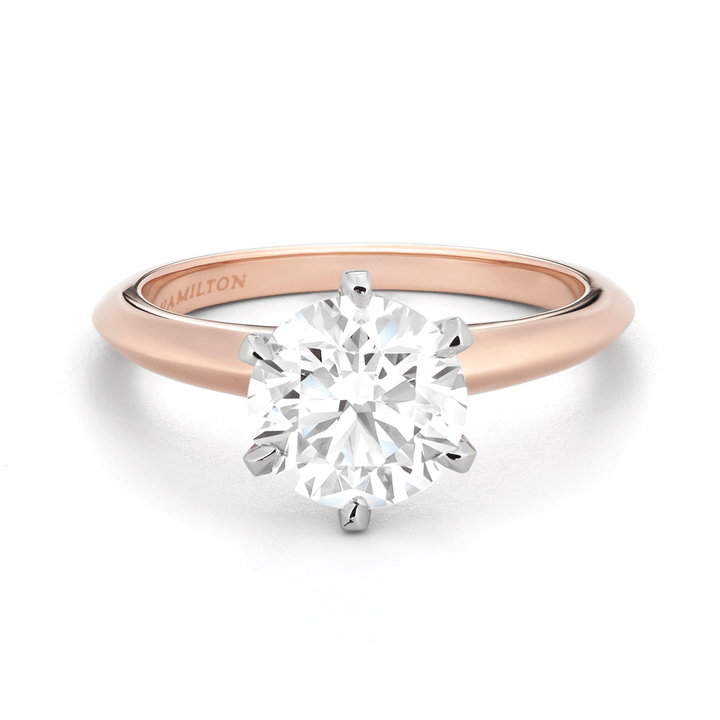 Embrace 18k Rose Gold Engagement Ring For Round Diamond