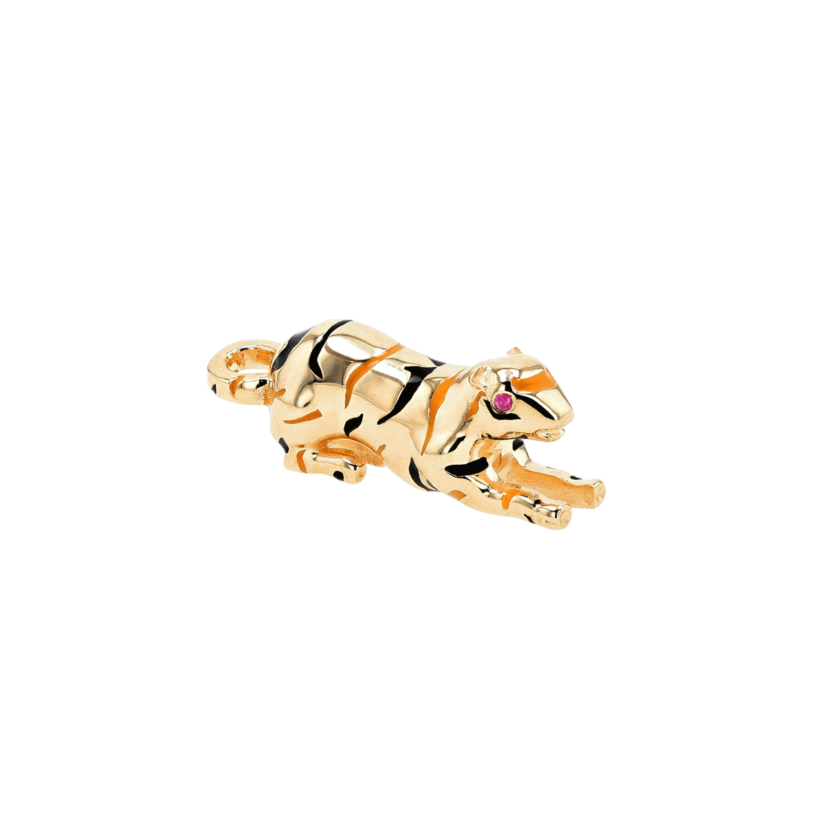 Hamilton Collection Palmer Square Enamel Tiger 14k Gold Charm