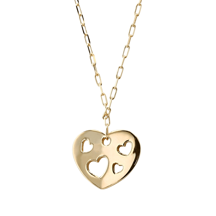 14k Yellow Gold Cut Out Heart Pendant