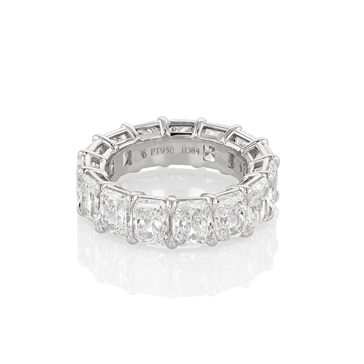 Platinum and Radiant Diamond 10.62 Total Weight Eternity Band