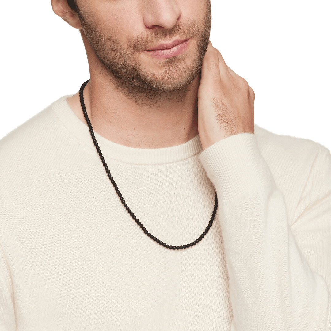 DY Spiritual Beads Necklace with Black Onyx 26"