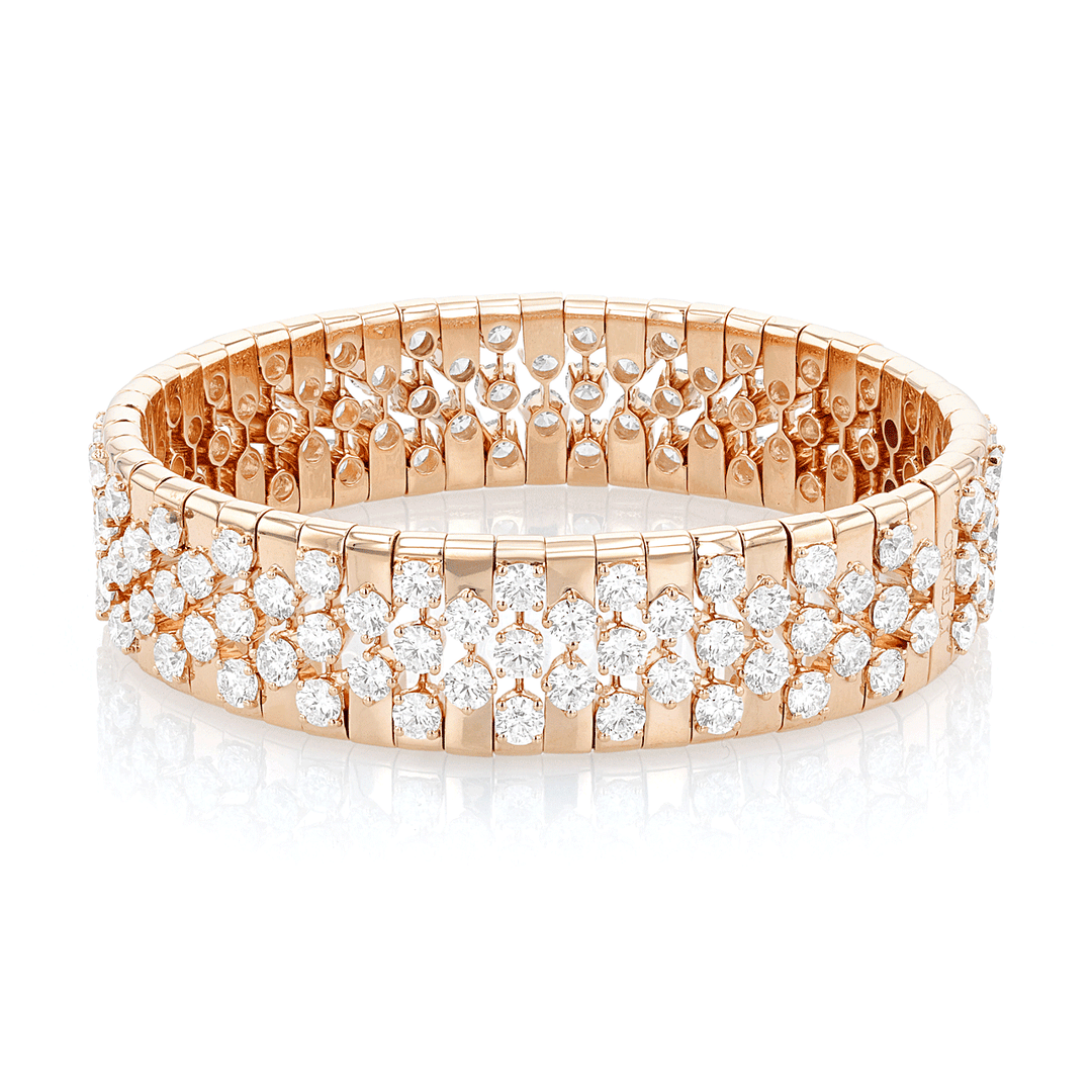 18k Rose Gold and 16.20 Total Weight Diamond Fashion Bracelet