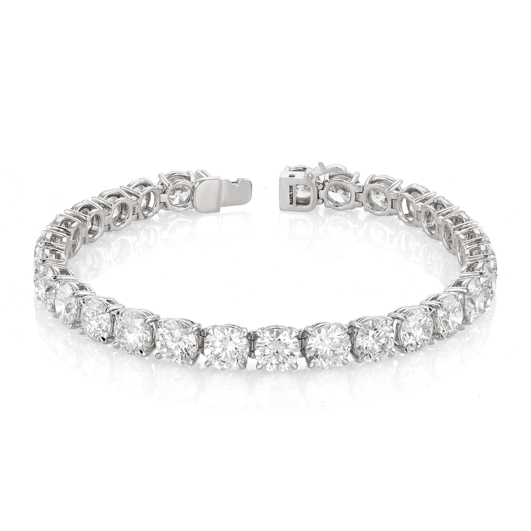 Hamilton Line Collection 18k White Gold and 22.36 Total Weight Diamond Line Bracelet