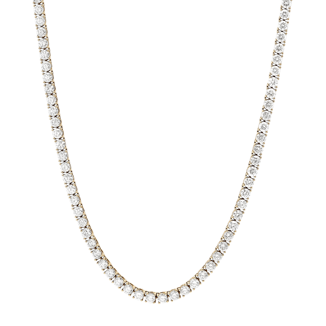 Hamilton Line Collection 18k Yellow Gold and 10.95 Total Weight Natural Diamond Line Necklace