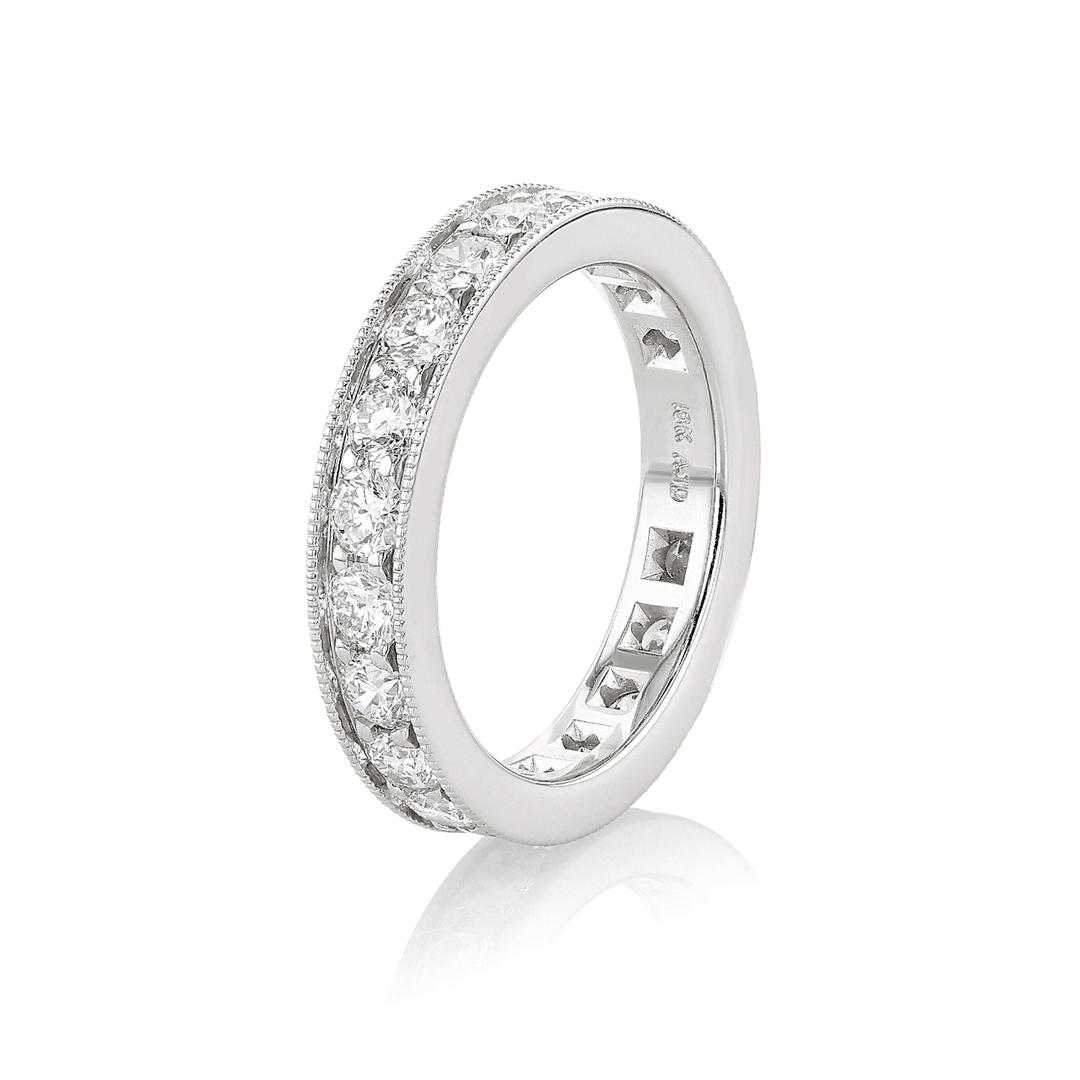 18k White Gold and 2.41 Total Weight Diamond Eternity Band